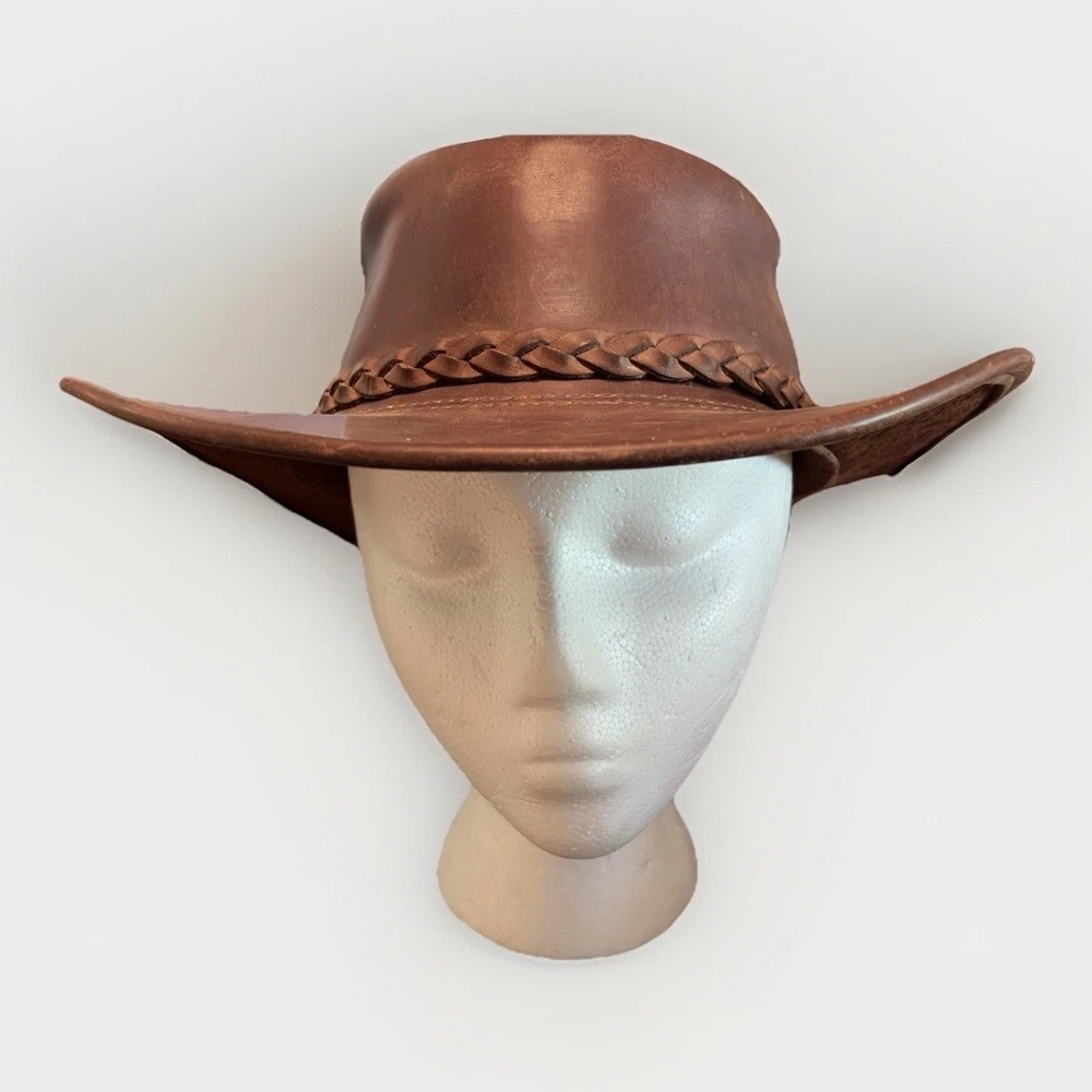 Jackaroo Leather Hat M/L Braided Band Made in Australia Bush Hat Cowboy - Picture 3 of 10